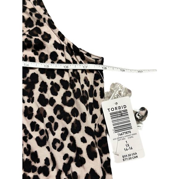 Torrid Leopard Print Super Soft High Neck Sleeveless Dress Size 1X 14-16 NWT - Picture 5 of 6